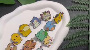 Bandai | 6/7/13pcs Set Anime Cartoon Badge Elf Small Animal Enamel Pin Cute Metal Brooches Badges Student Backpack Clothing Matching Gift