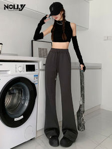 กางเกงขายาวทรงหลวมเอวสูงสไตล์อเมริกันสำหรับผู้หญิง กางเกงขายาวทรงหลวมสบายๆ ทรงสลิมฟิต ทรงลำลอง เทรนด์ฤดูใบไม้ร่วง 2024