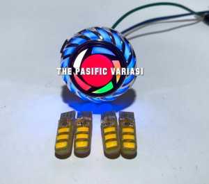 Promo Paket 2in1 Stop Projie Kipas RGB Plus 4 Pcs Sein Jelly Kedip / Flash Universal Motor - TPV