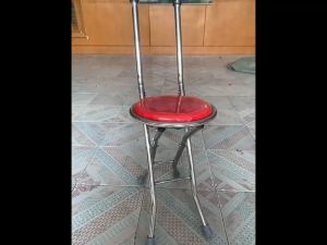 BayanMart Tungkod with Adjustable Quad Cane for Elderly Foldable Cane Chair