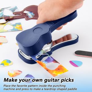 Guitar Pick Punch Kit15 Variety Pick Strips DIY Maker Tool for Medium Guitar Picks Unique Gift for Guitar Lovers & Home Studio