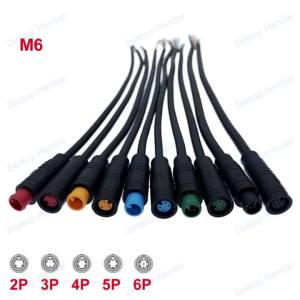 [Cornflower]2 unit M6 2 3 4 5 6 Pin kabel kalis air M-6 Solar Panel Terminal  Plug isyarat menyambung Sensor 20CM penyambung