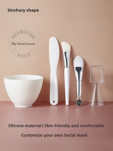 Silicone Spa Quality Mud Mask Brush Set with Bowl for Beauty Salons Soft Bristle for Easy Application Makeup Tools Set