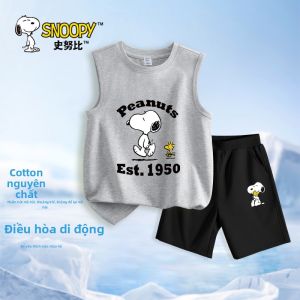 Snoopy | Bộ Đồ Thể Thao Mỏng Cho Bé Trai Cotton Mùa Hè