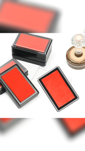6.3x9.5cm Red Ink Pad Stamp Pad Fingerprint Pad Quick-Drying for Office Hand Print Seal Box