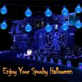 1pc 12m 100 LED Halloween Purple&Orange Bubble Ball Solar String Lights With 8 Modes For Home Garden Balcony Halloween Decor. 