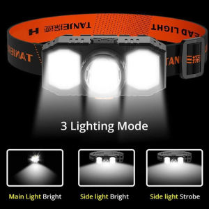 LED headlight flashlight rechargeable Waterproof head light led super bright headlight powerful usb cob headlamp for head torch light Outdoor camping light emergency light head flashlight mini head torchlight Head-mounted head lamp