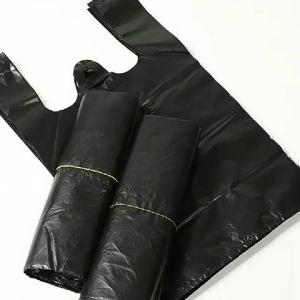 100PCS Black Vest Plastic Bag Kitchen Living Room Clean Garbage Storage Bag Takeaway Shopping Packing Garbage with Handle Bag