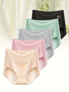 5-Pack High-Waisted Shaping WomenS Underwear Breathable Mesh Cross-Shaping Seamless Triangle Panties for Body Sculpting And