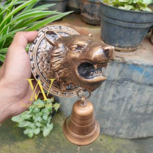 Bel Pintu Rumah Lonceng Kuningan Motif Macan Antik 1 Pcs