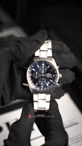 Jam Tangan Pria Seiko Chronograph SSB377P1 Dark Blue Dial Stainless Steel Strap
