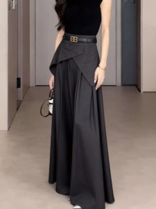 MANMI | Stylish Irregular Wide Leg Suit Pants High Waist Business Casual