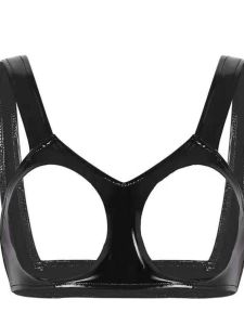 เสื้อชั้นใน PVC ขนาดใหญ่สุดเซ็กซี่ สีสันสดใส ไม่มีกลิ่น ไซส์ถูกต้อง เสื้อชั้นในสตรีสุดเซ็กซี่ ผ้า PU สีสันสดใส