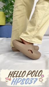 Hello Polo รองเท้าหัวโตแฟชั่น รองเท้าแตะแพลตฟอร์ม กันลื่น ทนต่อการสึกหรอ เบาสบาย ลายอุ้งเท้าแมวน่ารัก เพิ่มความสูงHP8037