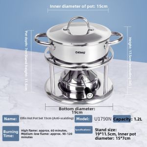 Kisag | Stainless Steel Portable Gas Single Person Hot Pot Stove