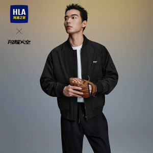 Casual HLA Space Luminous Jacket Autumn New Style Baseball Collar Large Pocket Mens Outerwear Polyester Fiber Zipper Decoration