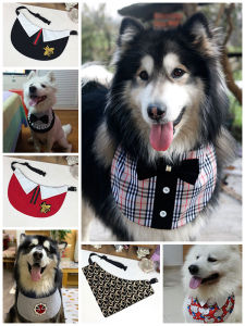 Large Dog Saliva Towel Sir Golden Retriever Alaska Samoyed Decorative Pet Lion Dog Scarf for Gentlemanly Canines