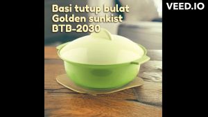BTB 2030 BASI TUTUP BULAT KECIL HIJAU/ MANGKOK TUTUP GOLDEN SUNKIST