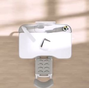 Kids Study Desk and Chair Set Height Adjustable Children Writing Functional Tilt Study Table with Drawers Lamp Bookstand