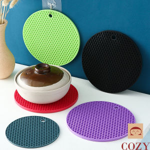 [Freeship Max] Miếng lót nồi cách nhiệt Silicone tổ ong tấm đế lót nồi cách nhiệt đa năng vệ sinh dễ dàng kích thước 17cm phong cách hiện đại - Cozy Style