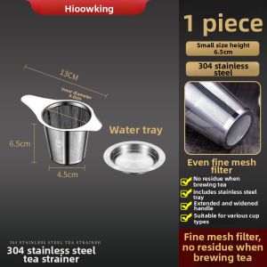 Stainless Steel Tea Strainer Filter Tea Set Accessories Double Ear Tea Drainage Separator Tool Creative Tea Brewing Tool
