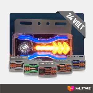1 pcs Lampu LED Bak Samping 24Volt Universal Truk Fuso Tronton Bis Running - Model Busur Panah