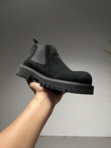 รองเท้าบูทหุ้มข้อสูงสำหรับผู้ชาย ทรงหัวมน ทรงหุ้มข้อสูง ทรงหัวมน พื้นหนา ส้นสูงเพิ่มขึ้น รองเท้าบูทหุ้มข้อสไตล์อังกฤษ ฤดูใบไม้ผลิและฤดูร้อน รองเท้าหนังสำหรับผู้ชาย รองเท้าบูทหุ้มข้อสูง