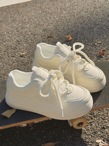 Chic Casual Womens Sneakers Milk Bubble Design Spring 2025 Korean Style Versatile Comfortable Fashionable round Toe Rubber Sole