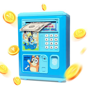Bluey Bingo Childrens Electronic Code Lock Piggy Bank Coin Box Automatic Roll Money Cash Small Safe Boys And Girls Toys Gift