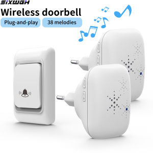 Wireless Doorbell EU plug with 38 Chimes Long Distance 4 Volume Settings Waterproof cover