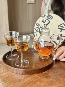 Transparent Glass Tea Cup High Borosilicate Handheld Beauty Pot Chinese Style Tea Brewing Cold Steeping Glass Pot Tea Set