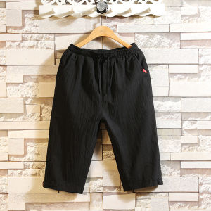 Cropped Trousers for Men Cotton and Linen Casual Loose Middle Pants Summer Thin and All-Matching Korean Fashion Jogger Pants Shorts Mens 7 Pants