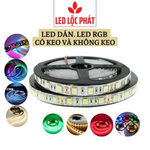 Dây đèn led rgb đổi màu có keo dùng remot cuộn led dây dán trang trí 5m 12v