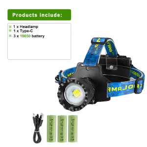 Strong Light LED Headlight 90000000LM Powerful Headlamp Long Shot 5000M Rechargeable Lamp With Power Display for Outdoor Riding