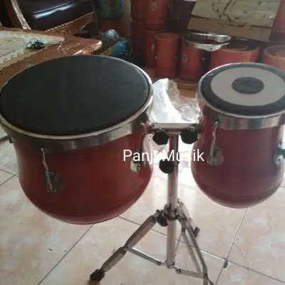 Kendang ketipung dangdut koplo kulit hitam plus stand
