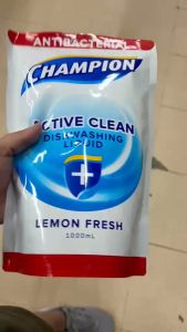 Champion Dishwashing Lemon Fresh Liquid 1000ml: Powerful Cleaning Dishwash