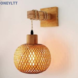 Đèn Treo Tường Mây Tre Đan Tự Nhiên E27 Đèn Chùm Thủ Công Trang Trí Phòng Chiếu Sáng Lên Xuống Dùng Cho Nhà Bếp Phòng Ăn Phòng Ngủ Hành Lang Phòng Làm Việc