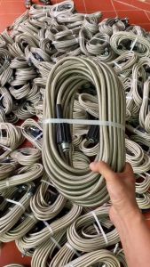 Dây rửa xe 7 10 15 20 30m Dây rửa xe áp lực cao ren 22mm cốt 15mm (kèm khớp đồng nối dây ( LOẠI 1)