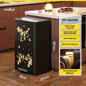 MEISD | Luxury Retro Kitchen Trash Can Large Pedal-operated
