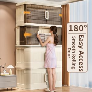 ZHUOLESHI | Sliding Door Foldable Large Capacity Storage Cabinet