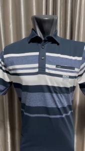 Kaos Fashion Pria Kerah Polo RSCH.STYLE Motif Garis Lengan Pendek Top Casual Brand Dengan Model Terbaru Kualitas Terbaik (Kancing dan Kantong Saku Hidup)