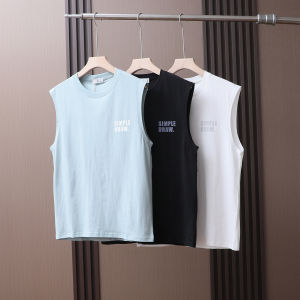 American Retro Mens Summer Cotton T-Shirt Vest Moisture Wicking Breathable round Neck Sleeveless Casual Fashionable