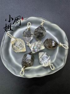 Natural Flash Diamond White Flash Rough Stone Pendant Womens Mens Necklace Pendants Gift Money Drawing and Luck Changing Couple