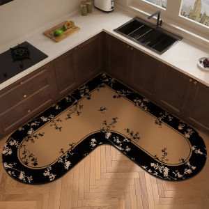 L-shaped Silica Gel Oil Waterproof Non-slip Absorbent Easy Clean Floor Mat