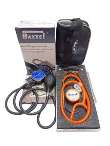Baxtel Aneroid Sphygmomanometer Blood Pressure Monitor With Orange Deluxe Stethoscope