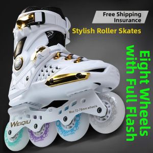Keluojing | Adult Black Gold Flatland Beginner Inline Skates