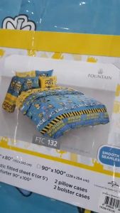 ชุดผ้าปูที่นอน Minion มินเนี่ยน (ไม่รวมผ้านวม) ลิขสิทธิ์แท้ ลายการ์ตูน ผ้าปูที่นอน ฟาวเทน ของแท้ ชุดเครื่องนอน ผ้าปูที่นอน ห้องนอน