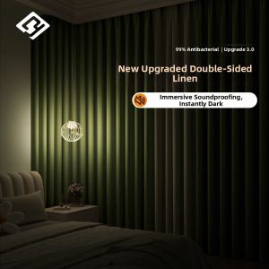 Soundproof & Light Blocking Two-sided Linen Curtains