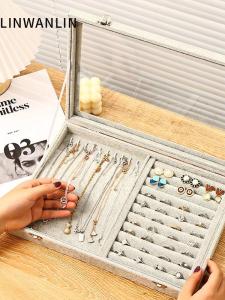 Jewelry Box Necklace Earring Ring Bracelet Storage Case Covered Fashion Accessories Organizer Box Linwulanlin Brand