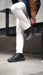 Otiv Vilinus Black - Sepatu Sneakers Kulit Casual Pria Kuliah Kerja Traveling Riding